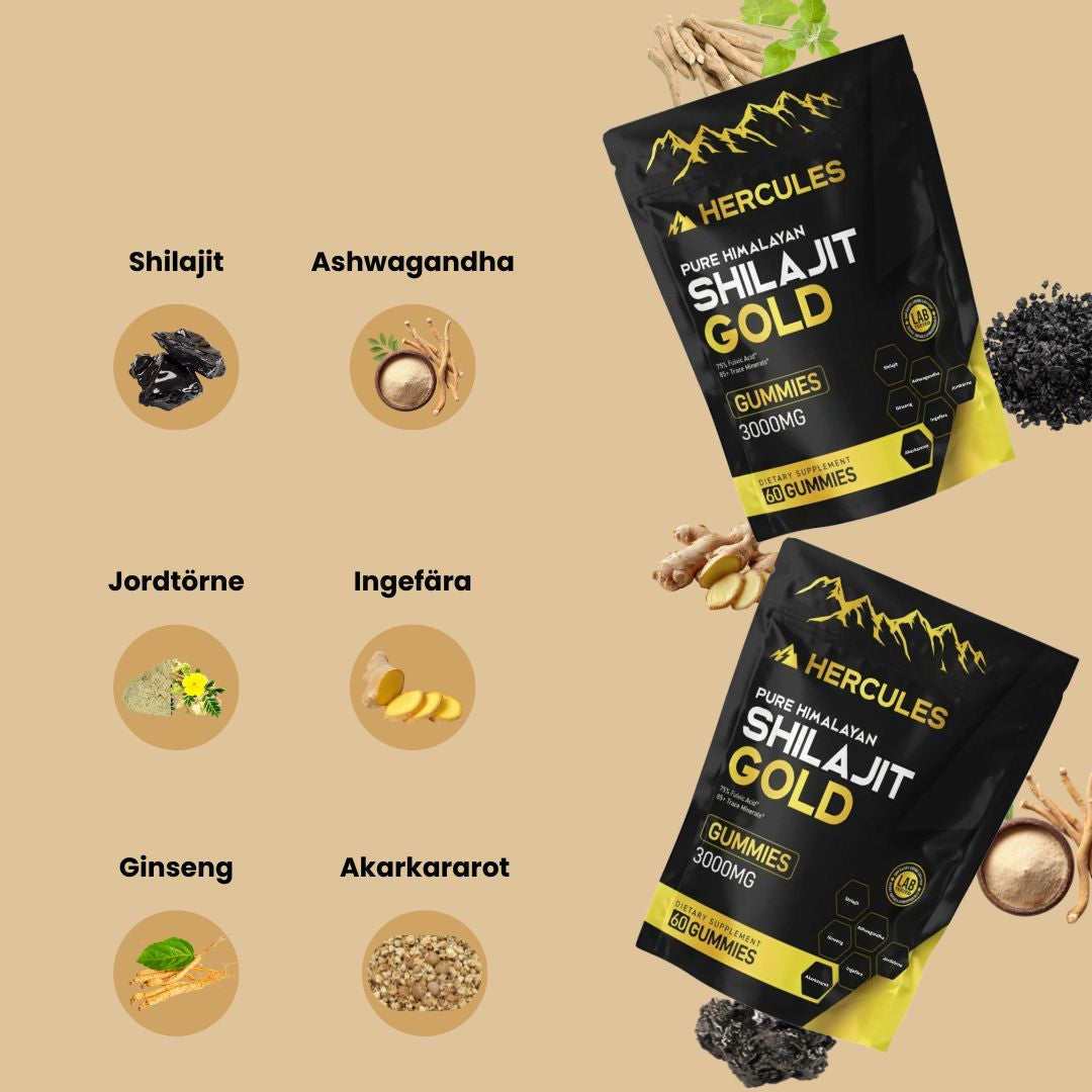 6 i 1 Naturliga Shilajit Gummies