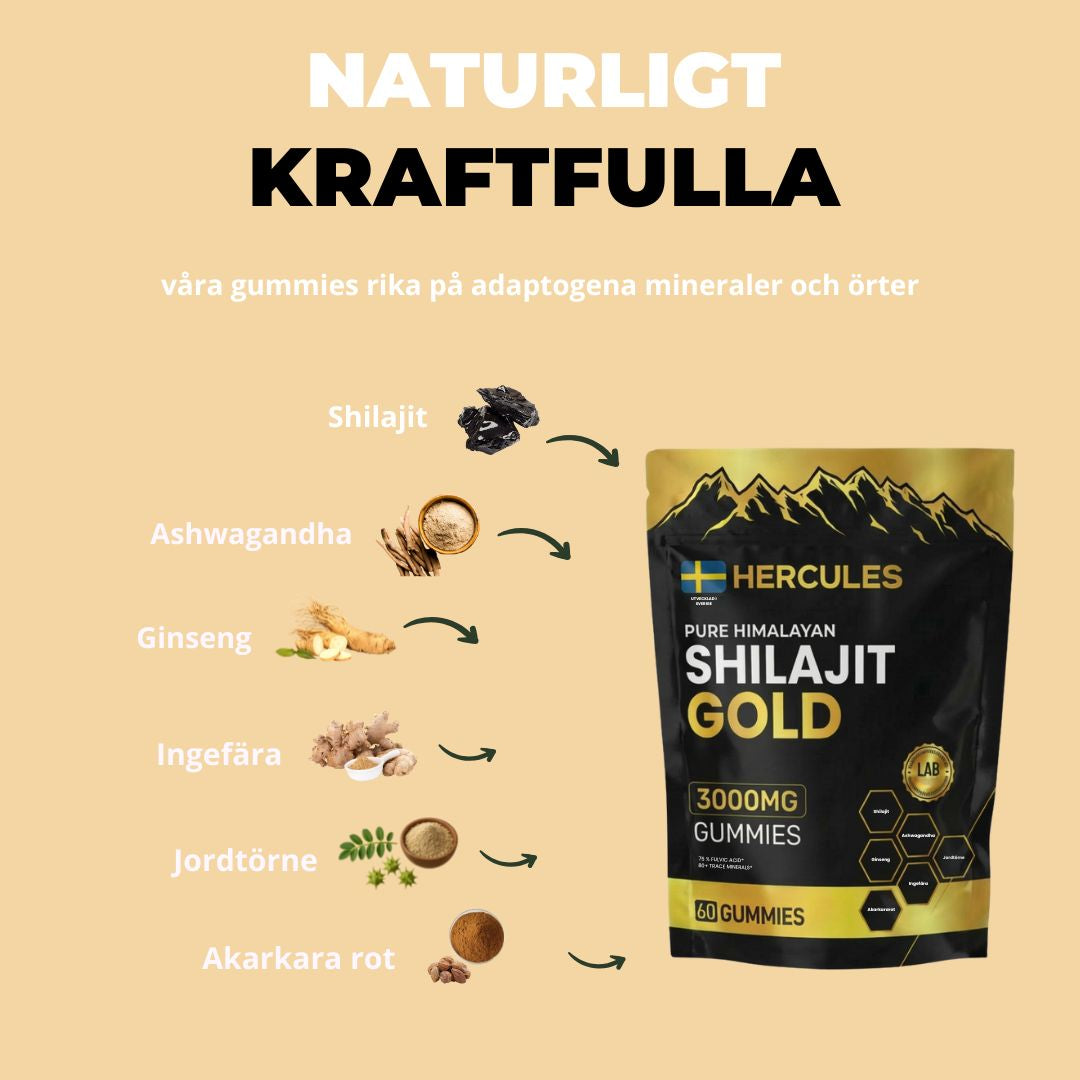 HERCULES 6 i 1 Naturliga Shilajit Gummies