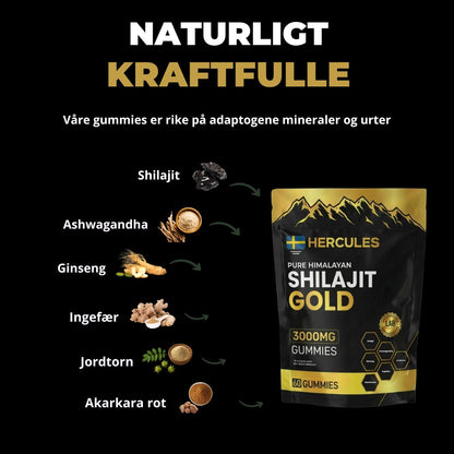 HERCULES 6 i 1 Naturlige Shilajit Gummies